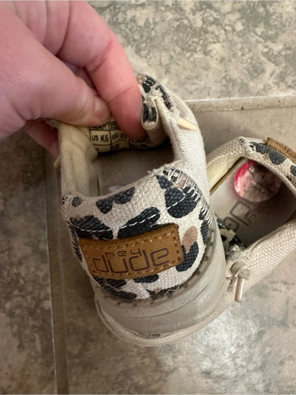 Kids Hey Dude Leopard Print Canvas Boat Shoes - Tan
